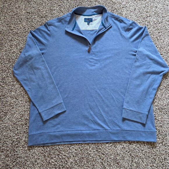 Fairlane Other - Fairlane 1/4‎ Zip Pullover Mens XXL 2XL Blue Performance Pique Stretch Mock Neck